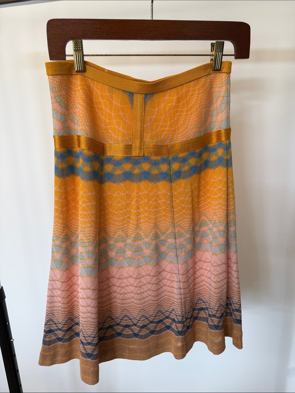 Missoni Mustard, Pink & Blue A-Line Knit Skirt